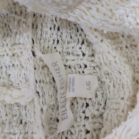 Eileen Fisher 100% Cotton Cream Sweater - Picture 4 of 13